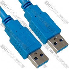 Шнур USB TCOM, штекер А - штекер А, Vers- 3.0, Ø5.5мм, 1.5м, синий