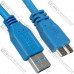 Шнур USB (штекер USB А - штекер micro USB type B), Version 3.0, 30см, синий