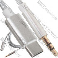 Шнур штекер 3,5мм стерео - штекер USB type C, 1,5м, білий