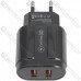 Сетевое зарядное устройство на 2 гнезда USB, QC 3.0, 5V~3.5A(max), чёрное