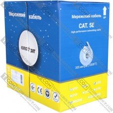 Кабель UTP Cat.5e EUROSAT 4×2×(0,51мм CU), диам.-5,3мм, серый, 305м