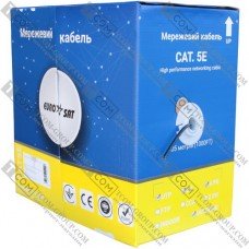 Кабель компьютерный витая пара UTP (PE) Сat.5e 4х2x(0.5мм CU), наружный, чёрный, 305м, EUROSAT