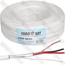 Экранированный сигнальный кабель EUROSAT (2×0.22 ССА/100м) белый