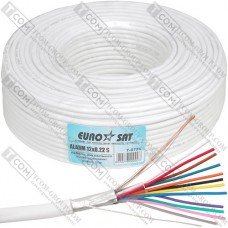 Кабель сигнальный 12x0,22 СU в экране EUROSAT, белый, 100м