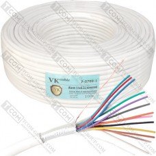 Кабель сигнальный VKcable, 14 жил, в экране 7х0.22мм, CCA, белый, 100м