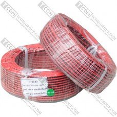 Провод силиконовый 2 жилы 16AWG (2х1,3мм.кв.) TinCU, красно-чёрный, 100м