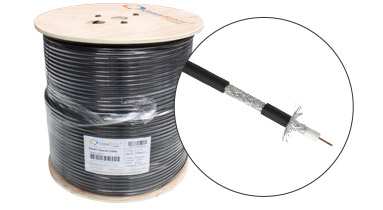 Кабель коаксиальный RG-6 (F690BVF) CommSpace, одножильный, CCS, 96%, с гелем, чёрный 305м